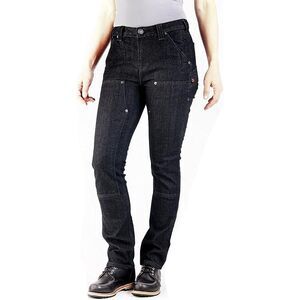 Dovetail Workwear Maven Slim Women's Cargo Pants, Heathered Black Denim, 10 Long